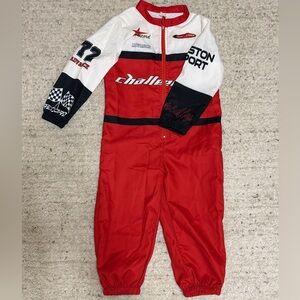 Red & White Car Racing Kids Jumpsuit Costume size 2-3 years